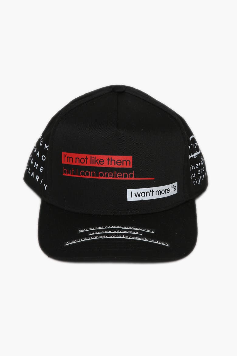 Sayings Mid Rise Printed Cap, Main, color, black