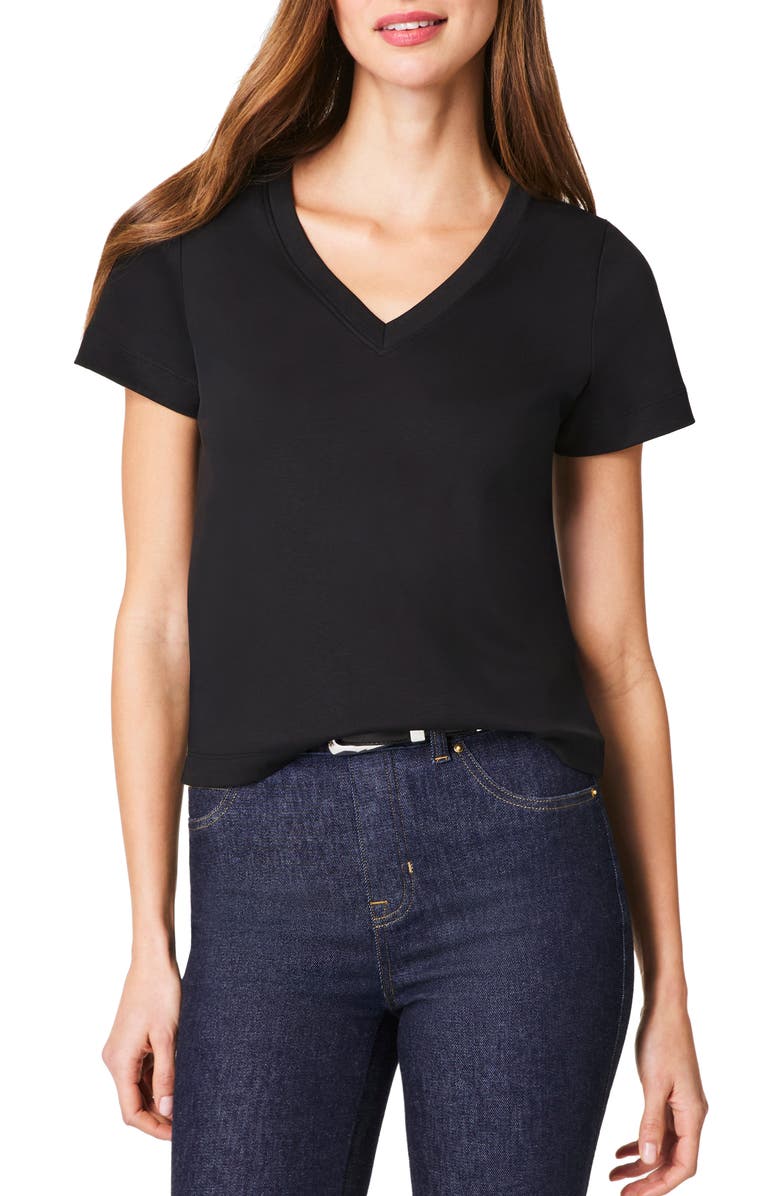 SPANX<sup>®</sup> Cool Cotton V-Neck T-Shirt, Main, color, 