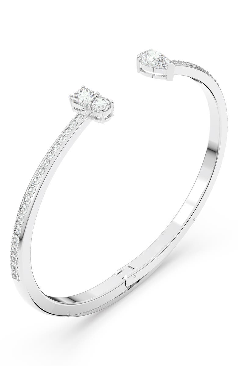 Swarovski Mesmera Attract Bangle Bracelet, Alternate, color, Silver