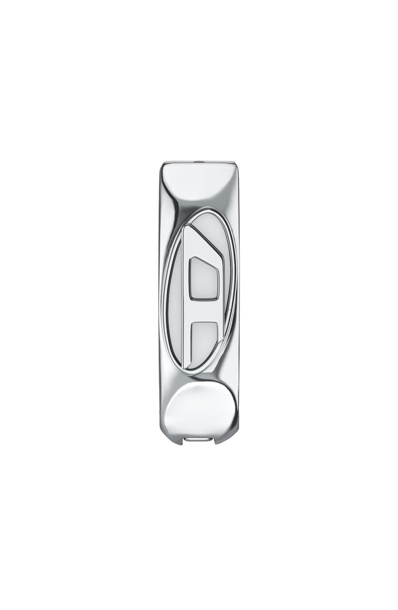 DIESEL<sup>®</sup> Logo Single Hoop Earring, Alternate, color, Silver