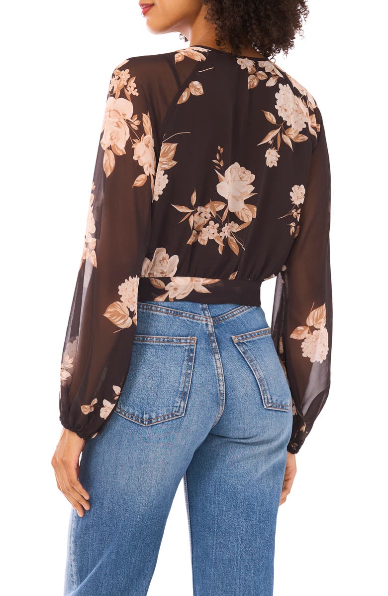 Parker Long Sleeve Double Tie Front Top, Alternate, color, Chocolate Torte