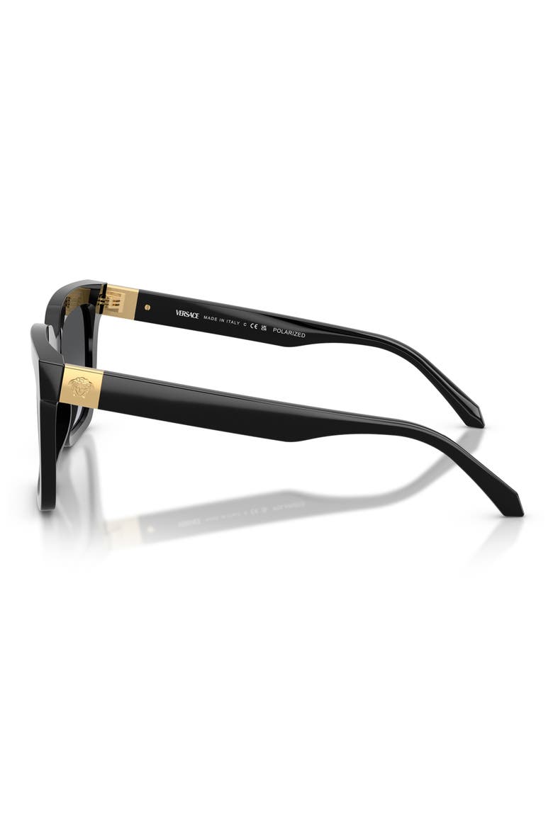 Medusa 55mm Polarized Square Sunglasses, Alternate, color, BLACK / GREY GRADIENT POLAR