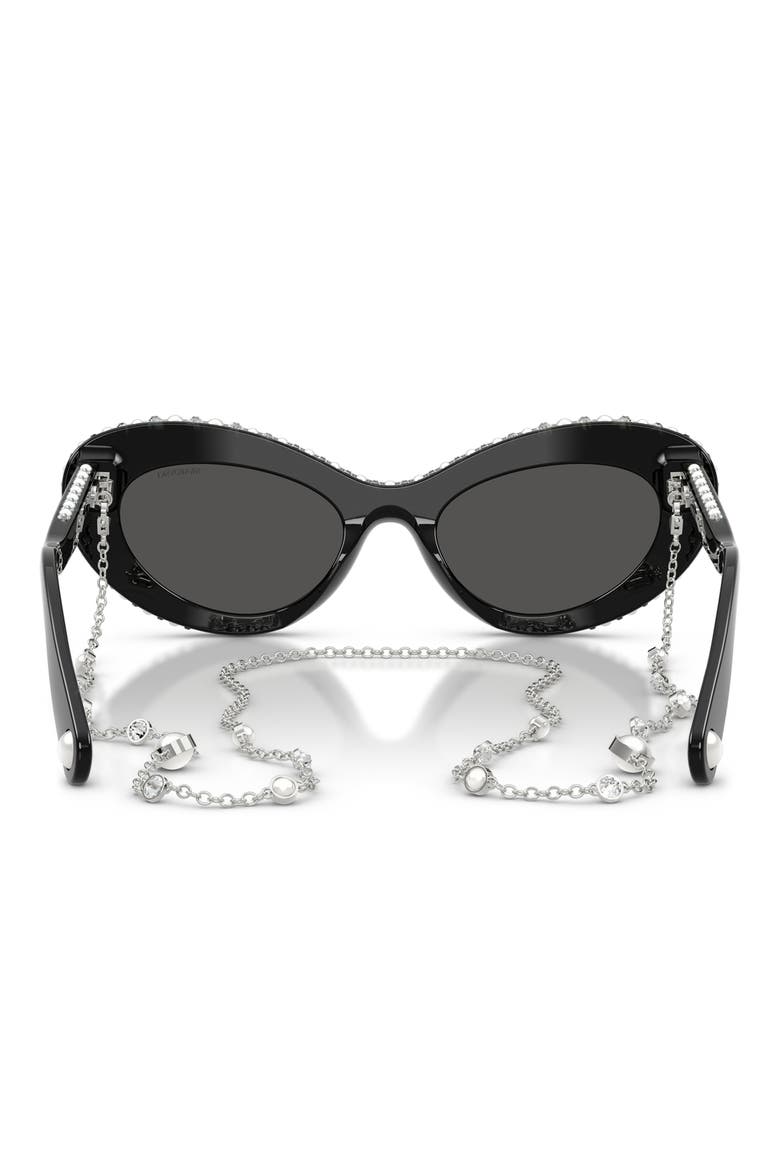 51mm Cat Eye Sunglasses, Alternate, color, BLACK / DARK GREY