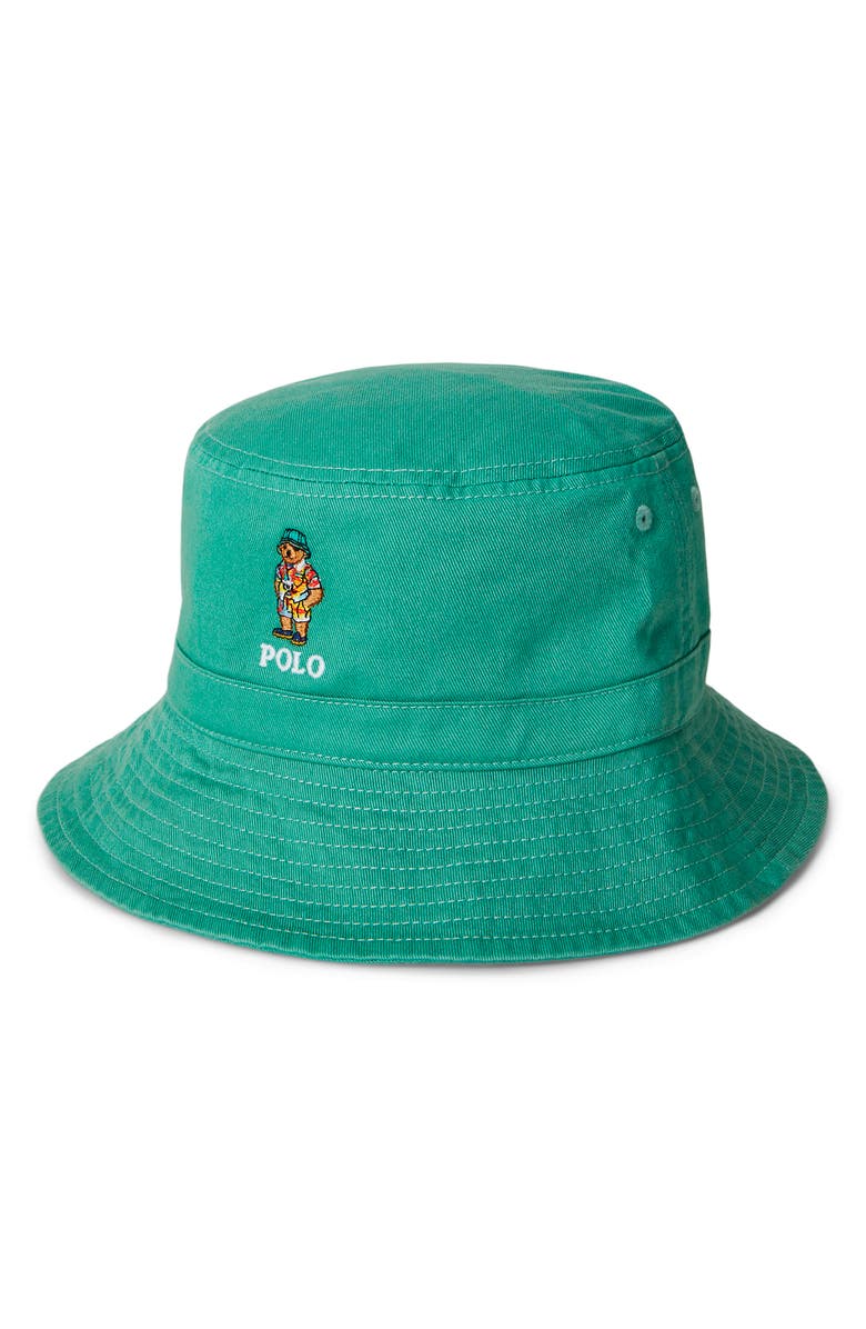 Polo Ralph Lauren Kids' Polo Bear Twill Bucket Hat, Main, color,