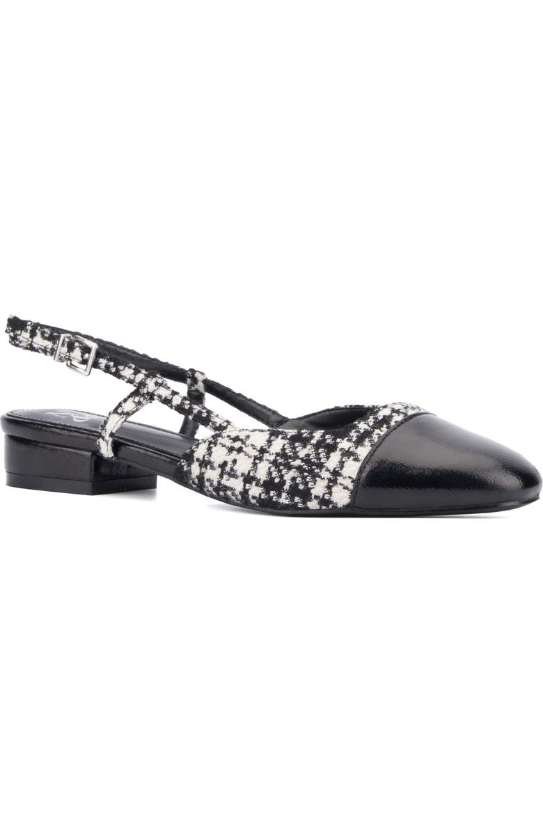 NEW YORK AND COMPANY Ophelia Slingback Pump, Main, color, Black/ White