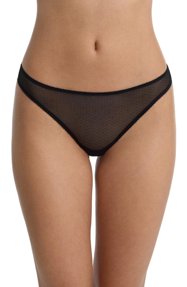 Skarlett Blue Jolie Sheer Lace Thong, Main, color, Black