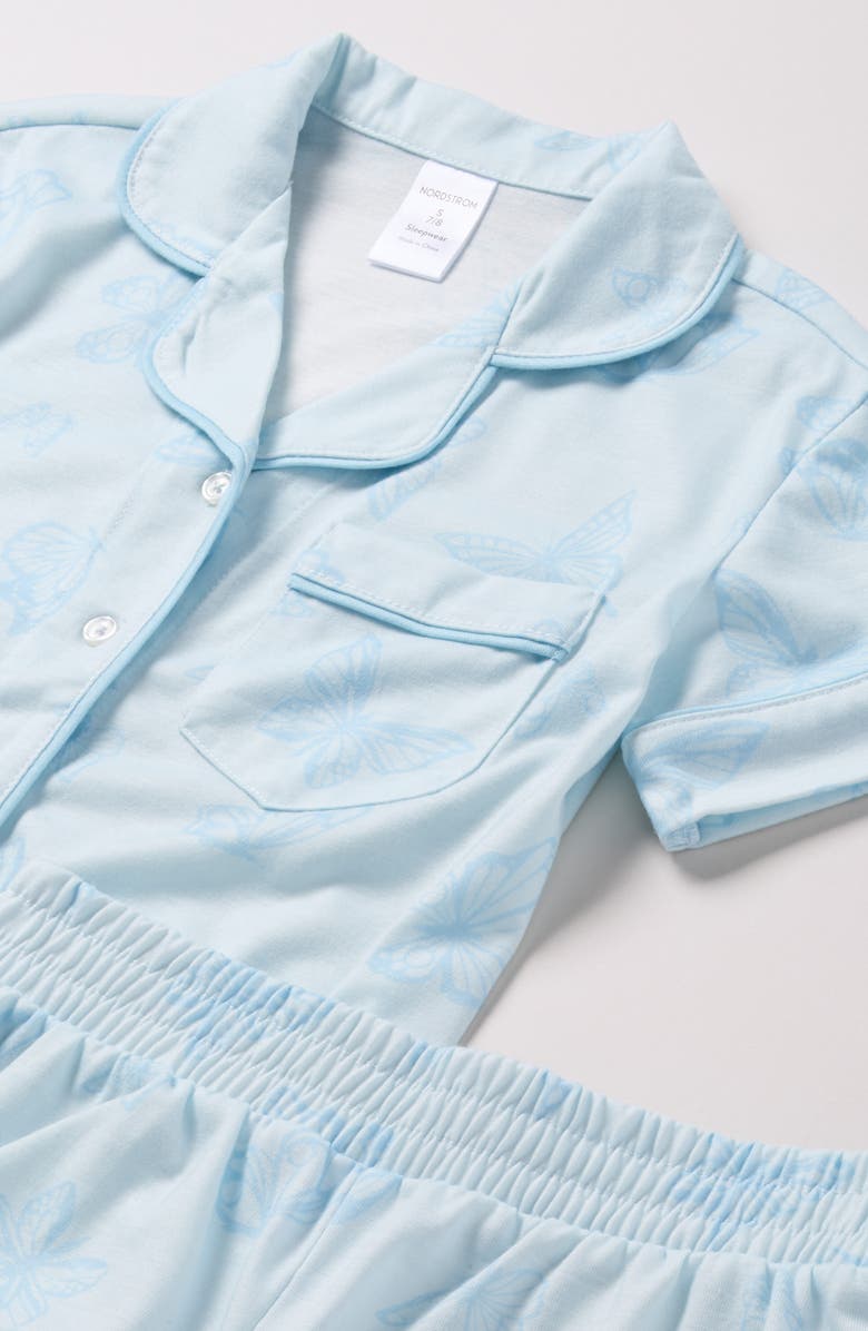 Nordstrom Kids' Print Two-Piece Short Pajamas, Alternate, color, Blue Butterfly Dream
