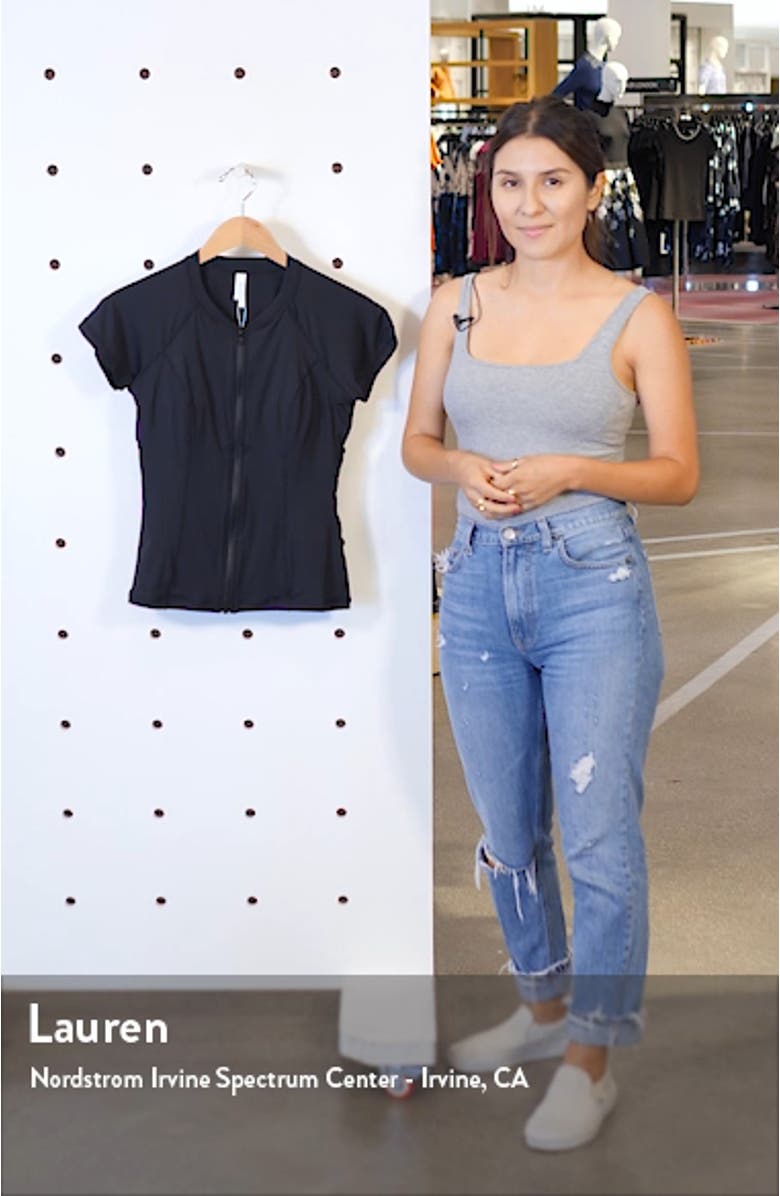 Zip-Up Short Sleeve Rashguard Top, sales video thumbnail