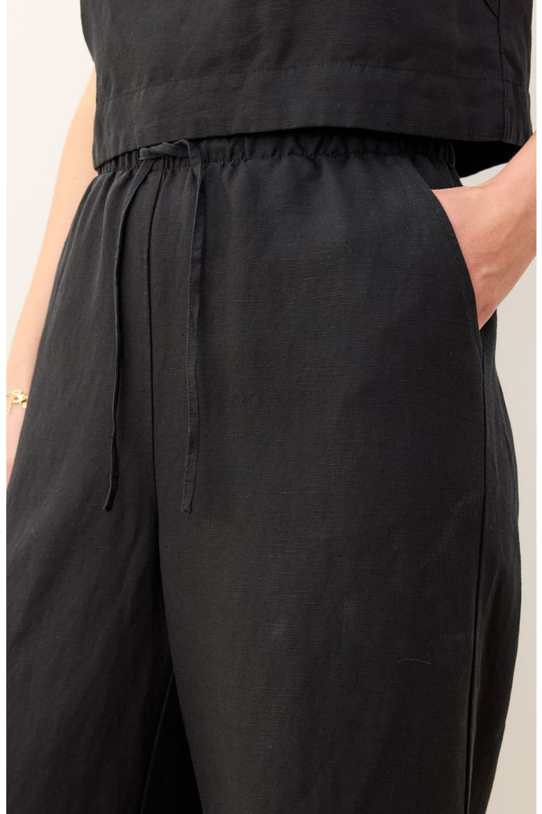 Linen Blend Wide Leg Pants, Alternate, color, BLACK