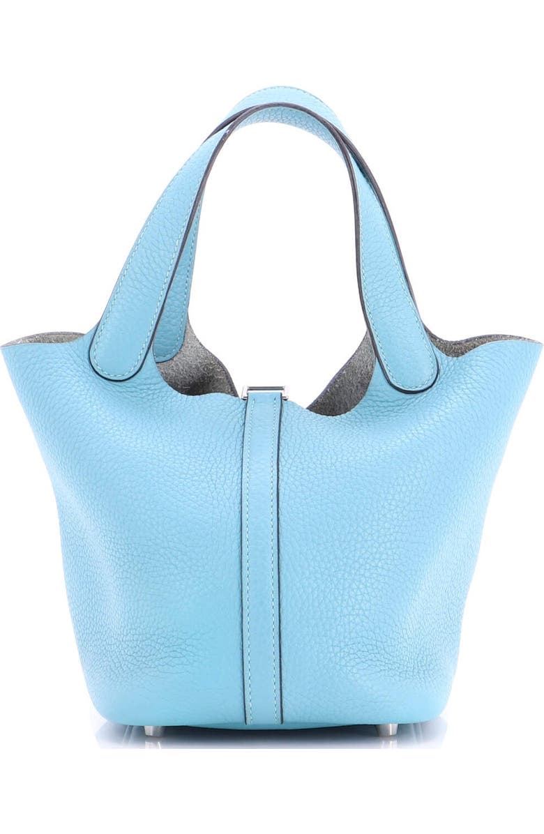 Pre-Owned Hermes Picotin Lock Bag Clemence PM, Alternate, color, Bleu Atoll