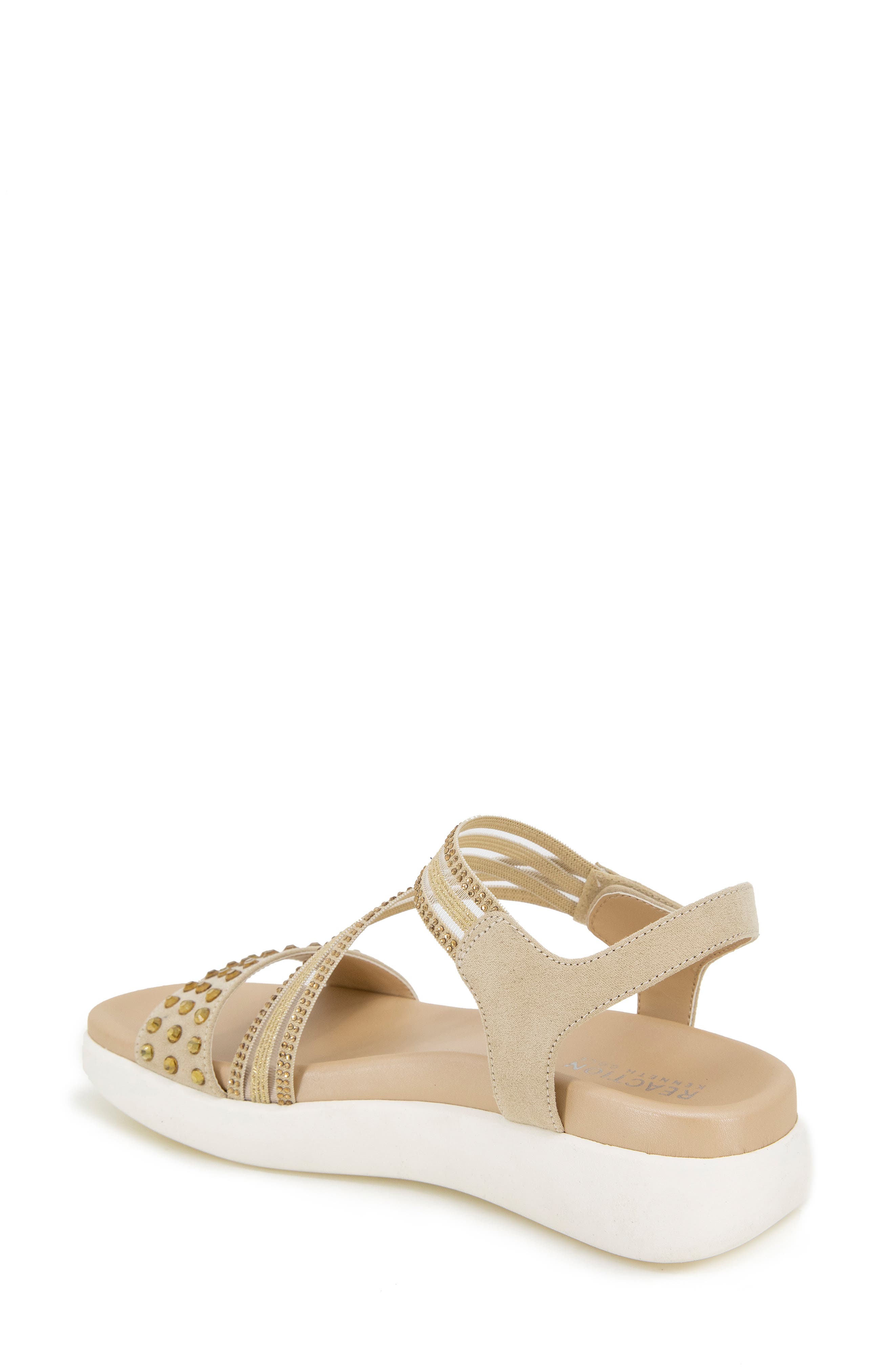 Reaction Kenneth Cole Taryn Rhinestone Strap Sandal, Alternate, color, Ecru Jewel