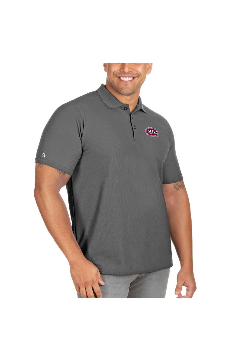 ANTIGUA Men's Antigua Charcoal Montreal Canadiens Big & Tall Legacy Pique Polo, Main, color, 