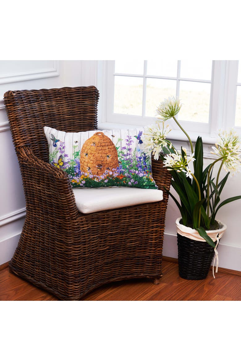 Bee Hive Paradise Indoor/Outdoor Accent Throw Pillow 14" x 22", Alternate, color, Brown