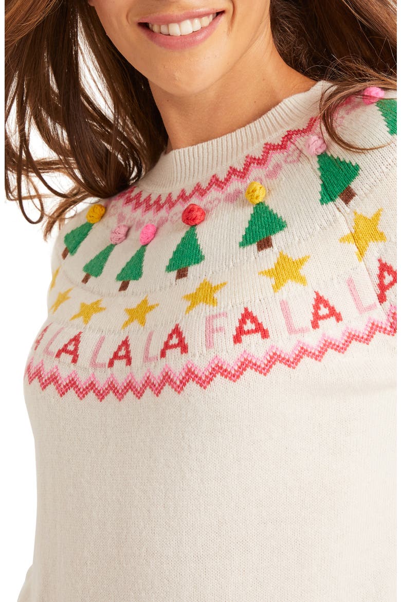 Festive Fair Isle Wool, Cotton & Alpaca Blend Sweater, Alternate, color, FALALA