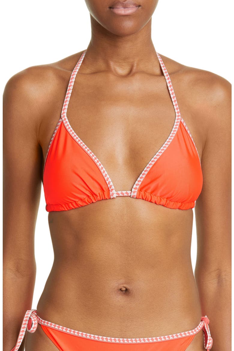 Lena Triangle Bikini Top, Main, color, NEON ORANGE