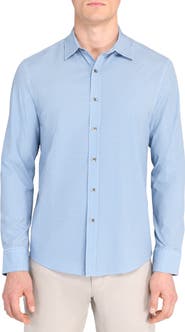 W.R.K Trim Fit Dash Duo Geo Print Performance Button-Up Shirt