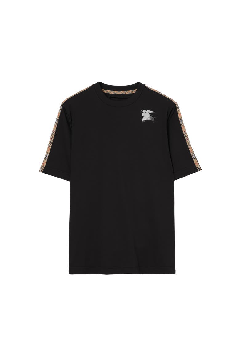Check Trim Jersey T-shirt, Alternate, color, Black