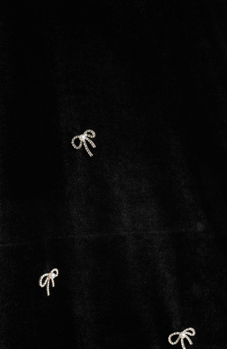 CeCe Rhinestone Bow Sleeveless Velvet Dress, Alternate, color, Rich Black