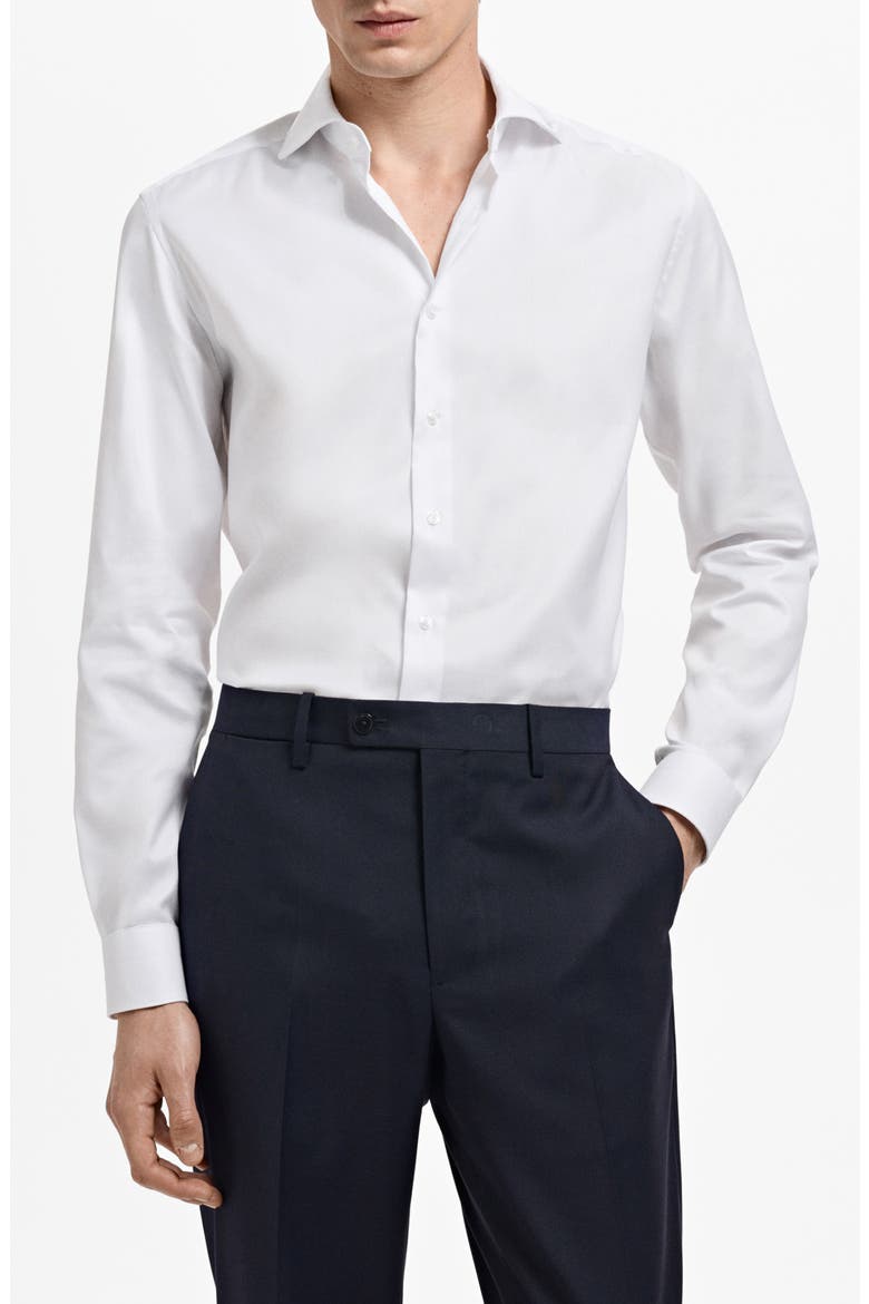 Slim Fit Cotton Button-Up Shirt, Main, color, WHITE