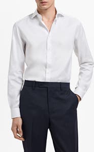 MANGO Slim Fit Cotton Button-Up Shirt
