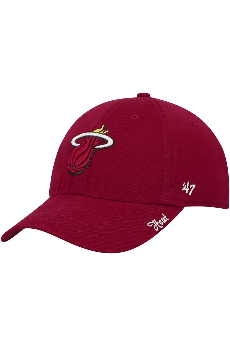 Women's '47 Red Miami Heat Miata Clean Up Adjustable Hat, Main, color, Red