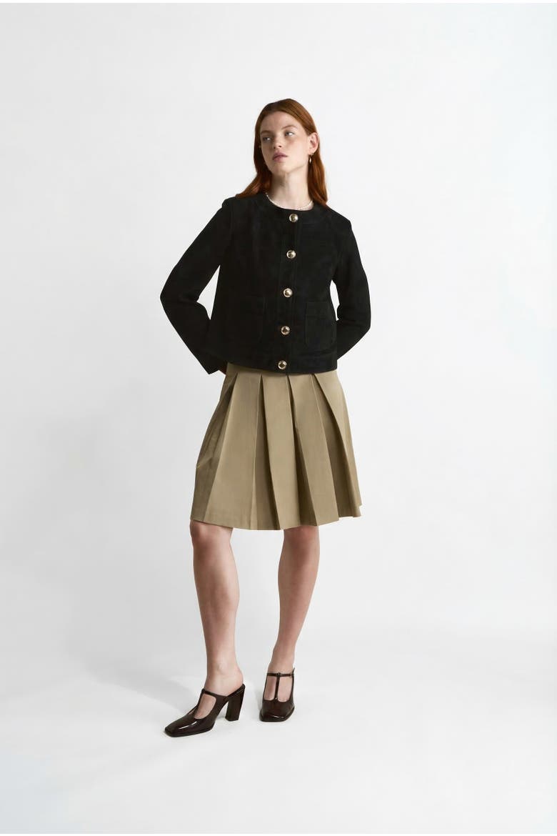 Margot Suede Jacket, Alternate, color, Black