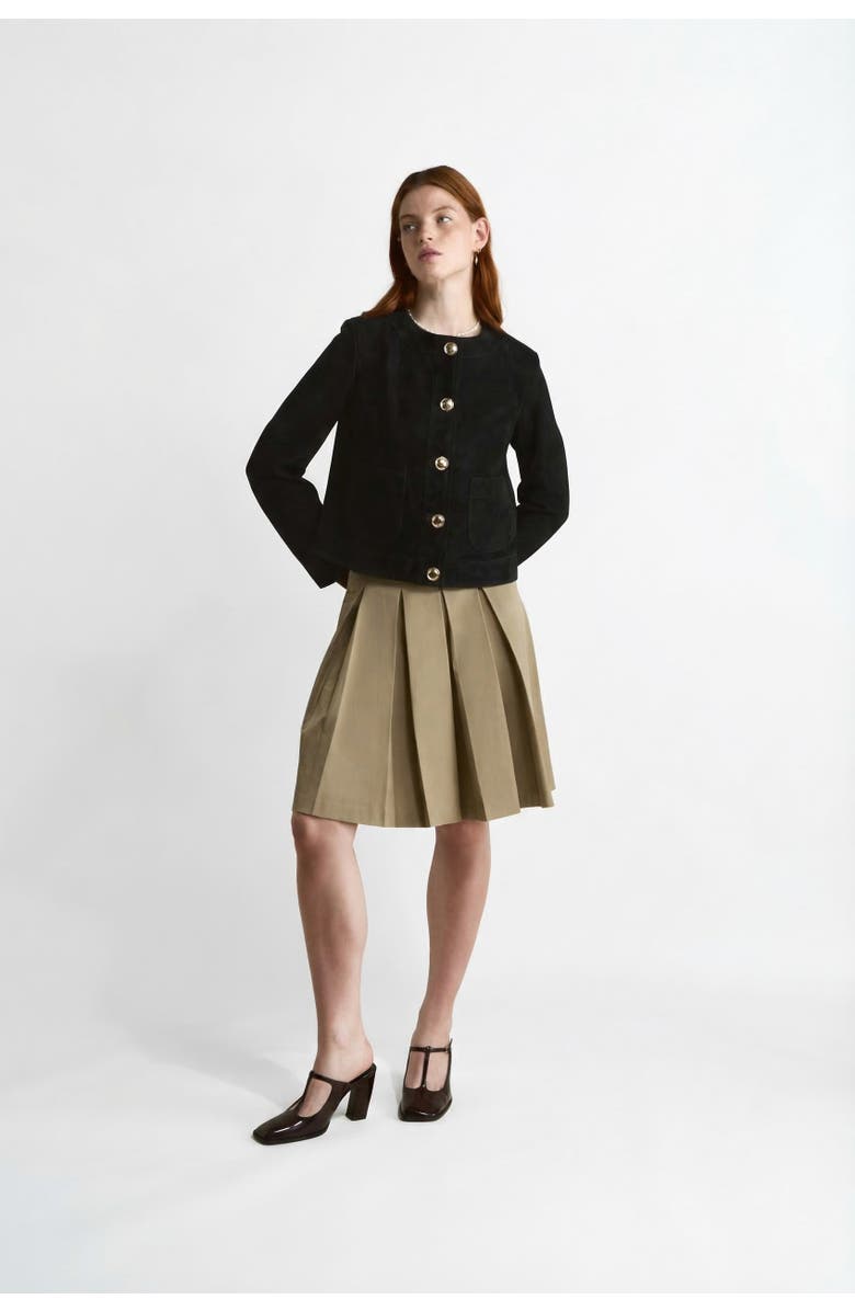 FURNIQ UK Margot Suede Jacket, Alternate, color, Black