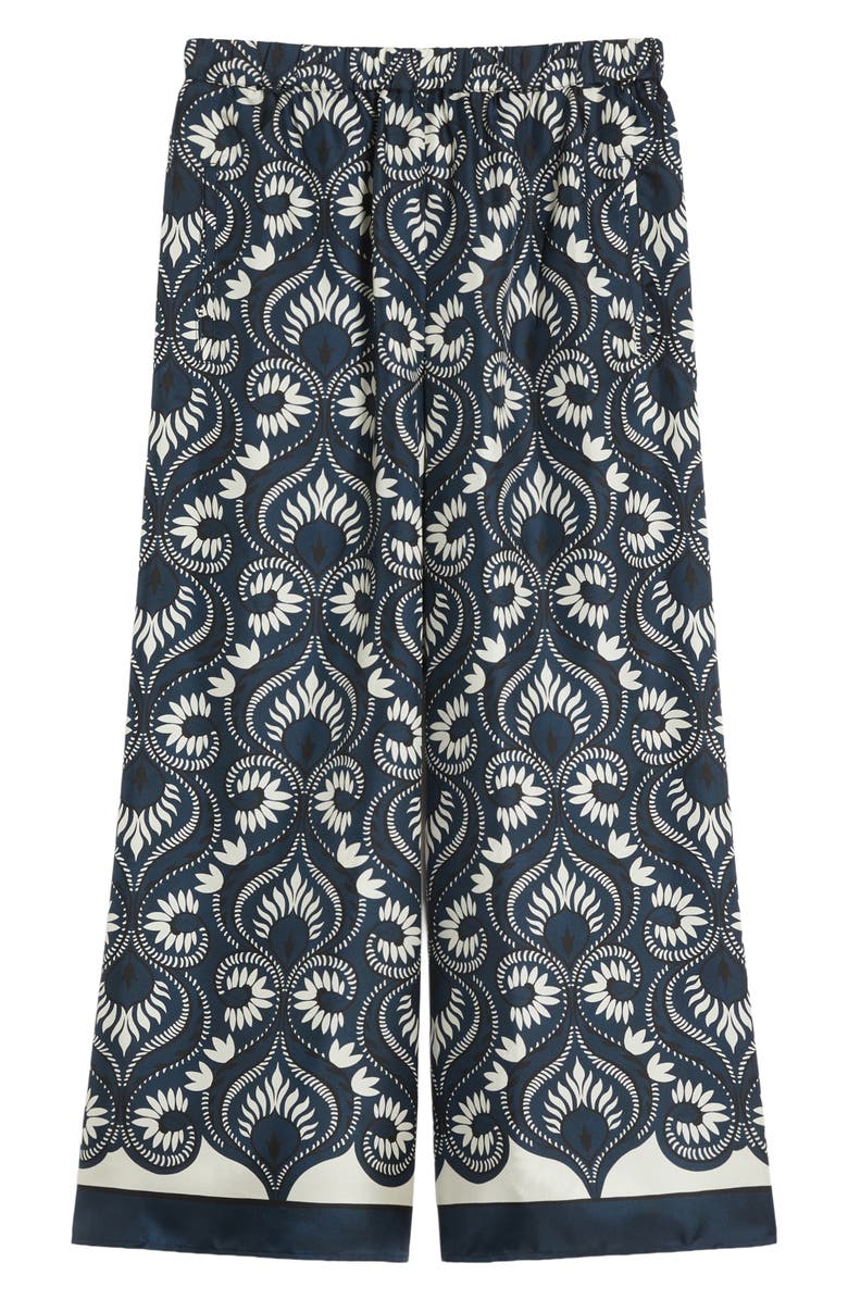 Weekend Max Mara Dotti Wide Leg Silk Pants, Alternate, color, Navy