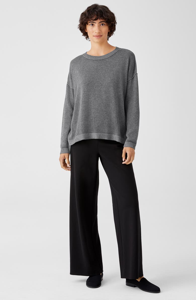 Eileen Fisher Boxy Crewneck Organic Cotton Blend Sweater, Alternate, color,