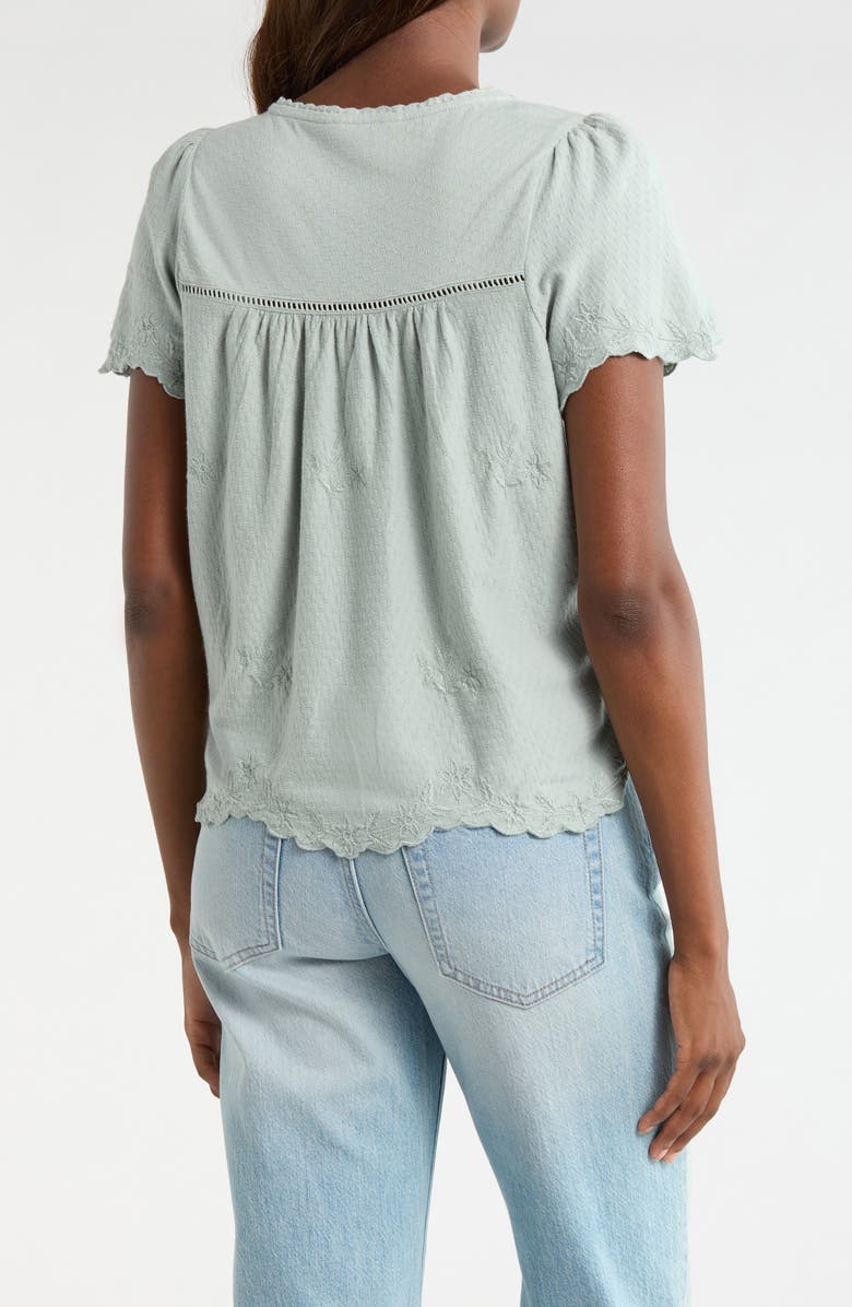 Lucky Brand Lace Trim Top, Alternate, color, Abyss