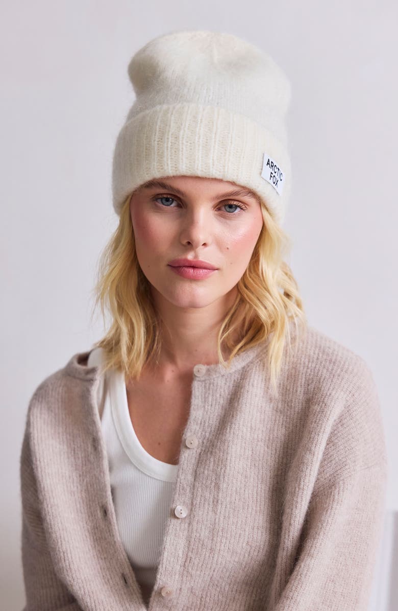 Arctic Fox & Co The Mohair & Merino Wool Blend Beanie, Alternate, color, Winter White
