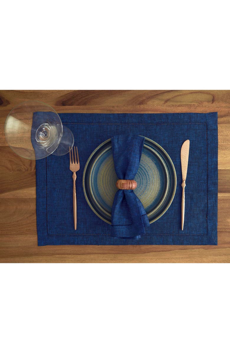 Solino Home Linen Dinner Napkins - Milan, 20" x 20" Inch, Alternate, color, Royal Blue