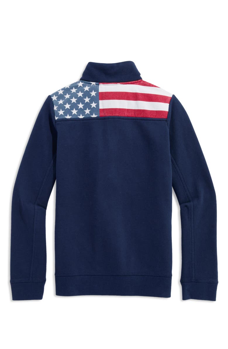 vineyard vines Kids' Americana Shep Quarter Zip Sweatshirt, Alternate, color,