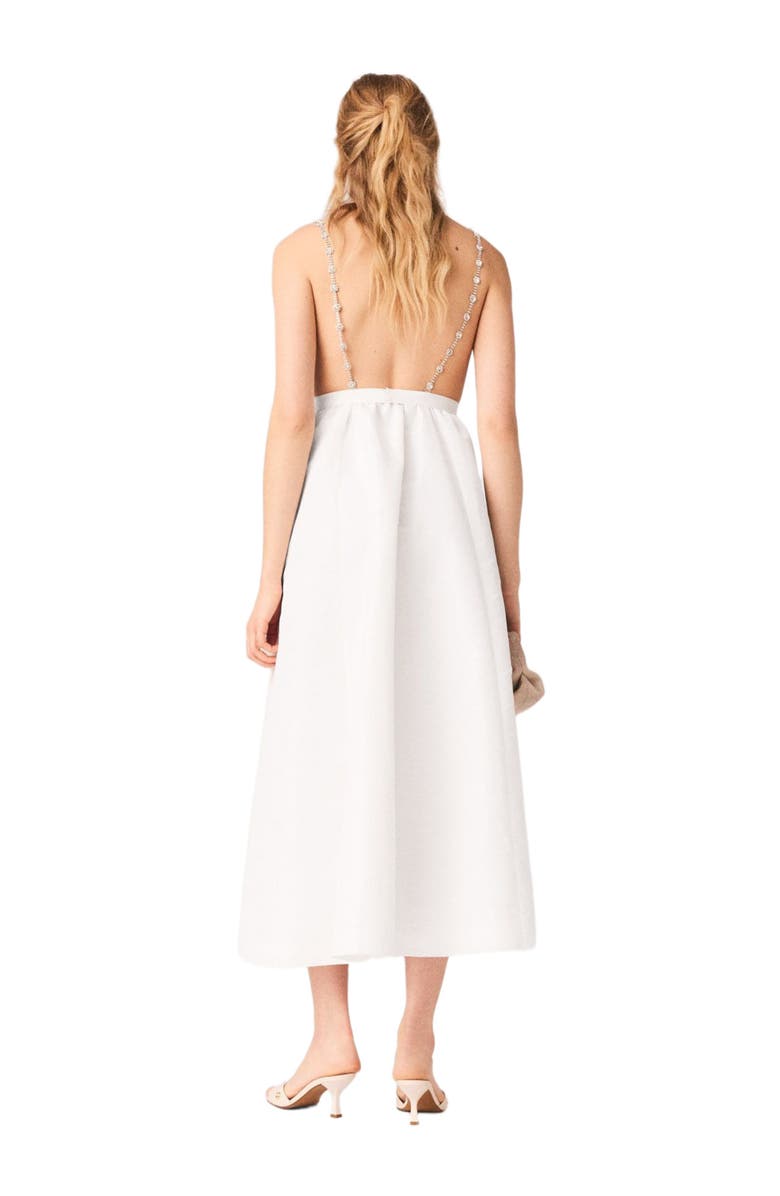 maje Jewelled taffeta maxi dress, Alternate, color, White
