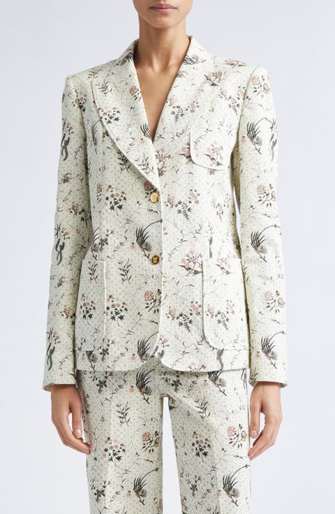 Floral Embroidered Cotton Jacket