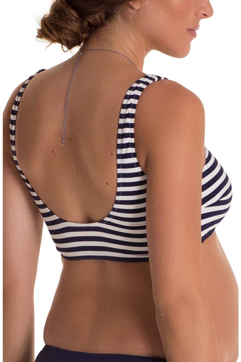 Alba Stripe Maternity Bikini Top, Alternate, color, NAVY/ WHITE