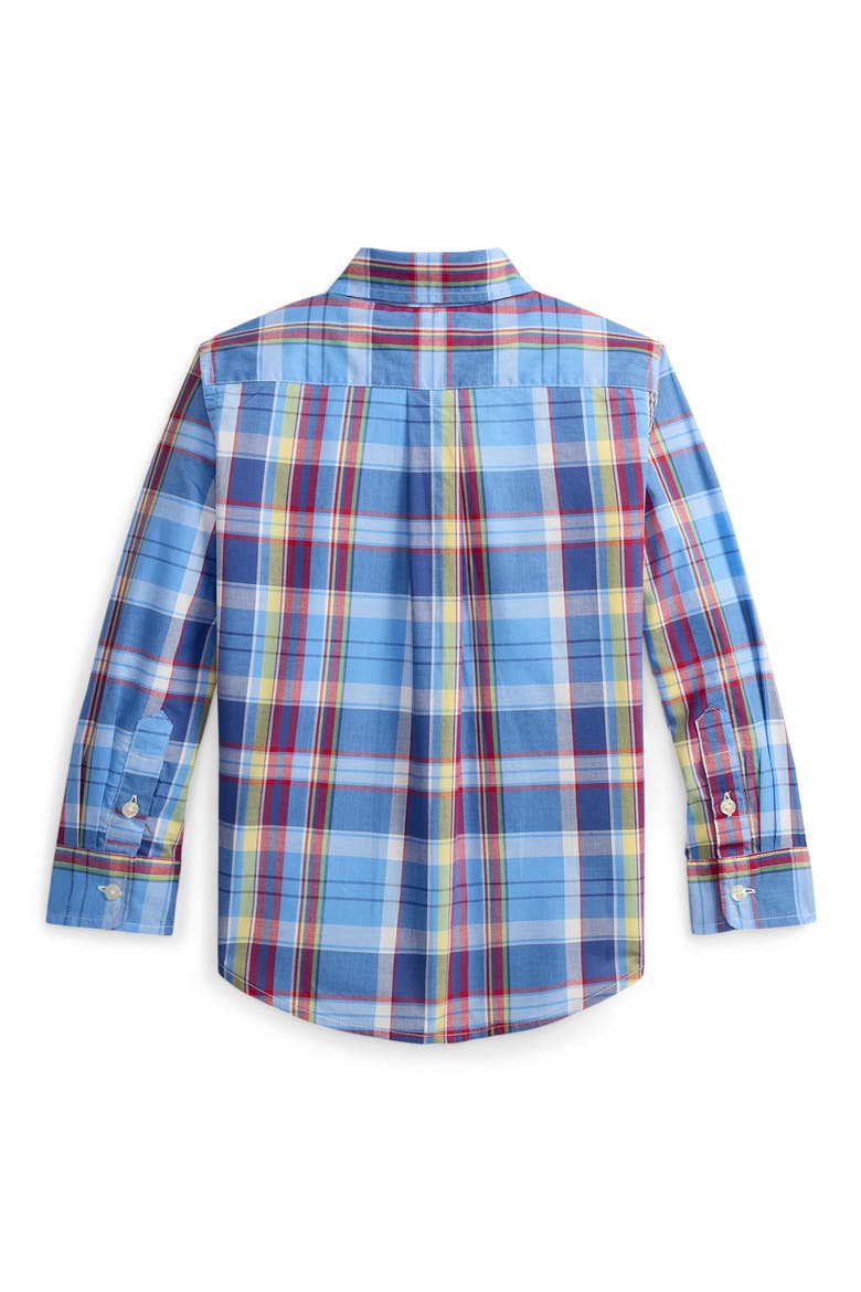 Kids' Plaid Cotton Poplin Button-Down Shirt, Alternate, color, MULTI