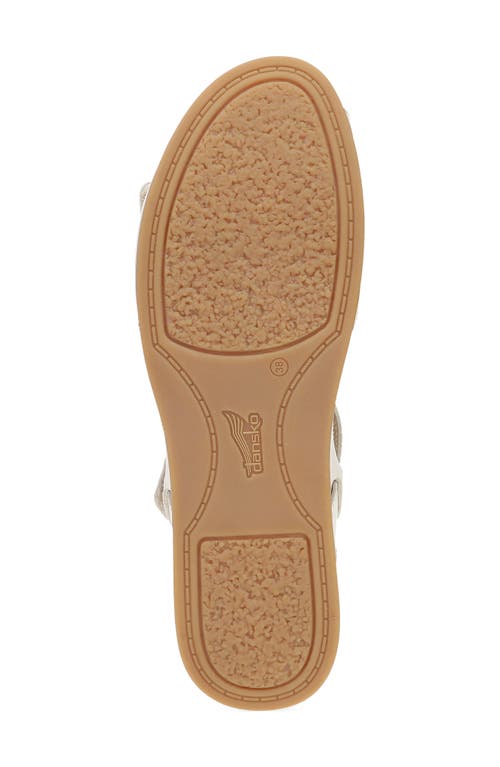 Dansko Candace Ankle Strap Wedge Sandal In Ivory Full Grain