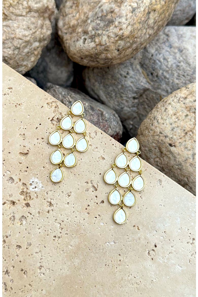 Mother of Pearl Chandelier Drop Earrings, Alternate, color, GOLD/ MOTHER OF PEARL