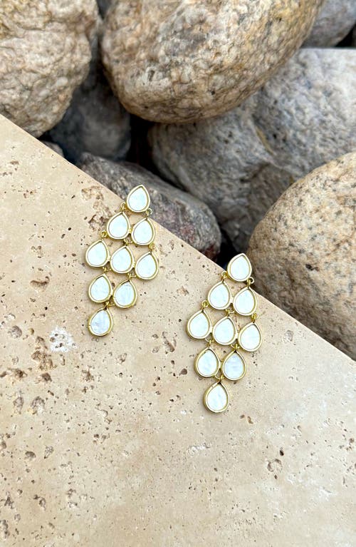 Adornia Mother Of Pearl Chandelier Drop Earrings In Gold