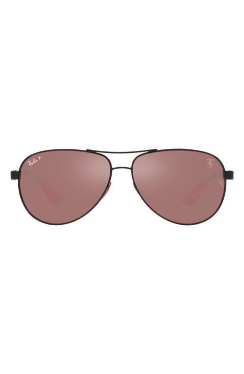 x Scuderia Ferrari 61mm Polarized Pilot Sunglasses