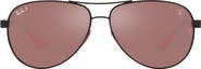 Ray-Ban x Scuderia Ferrari 61mm Polarized Pilot Sunglasses