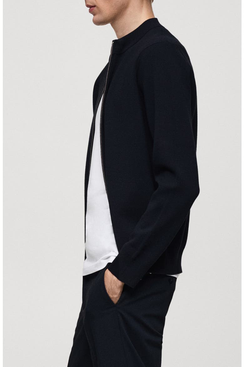 Zip-Up Cardigan, Alternate, color, DARK NAVY