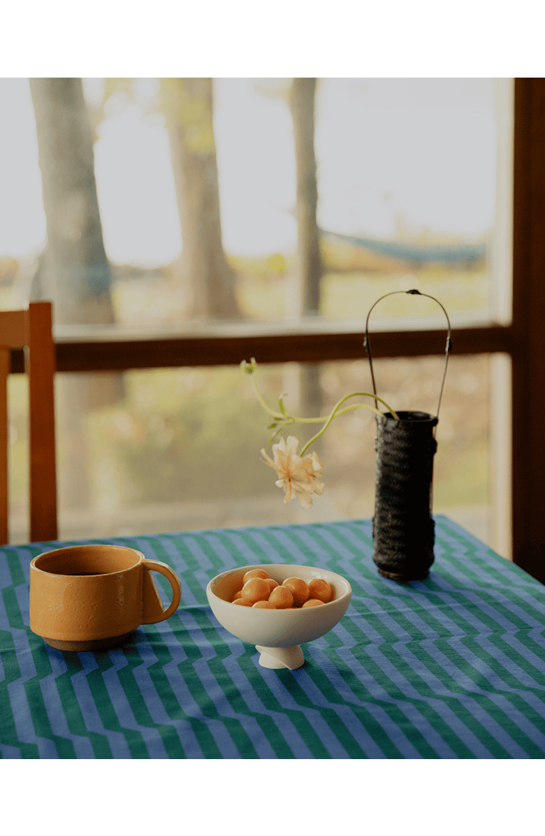 Tortuga Forma Stripe Tablecloth Reversible, Alternate, color, Marine