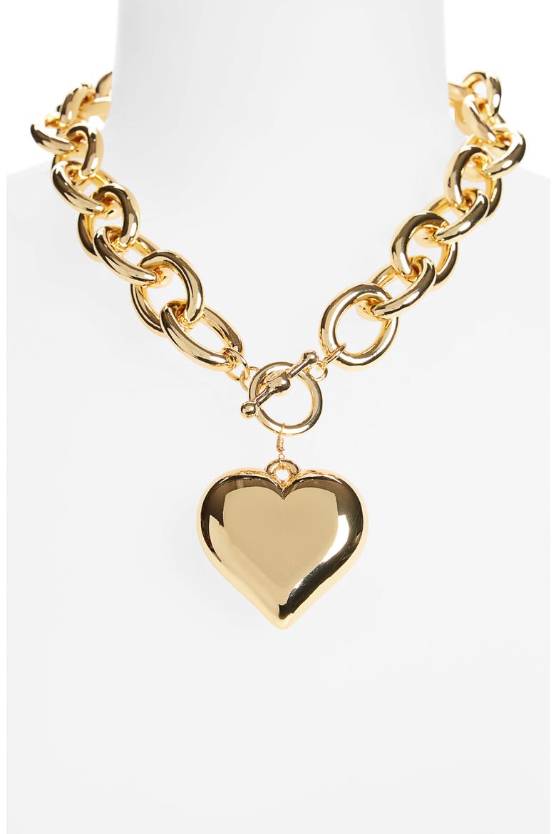 Heart Pendant Toggle Necklace, Alternate, color, GOLD