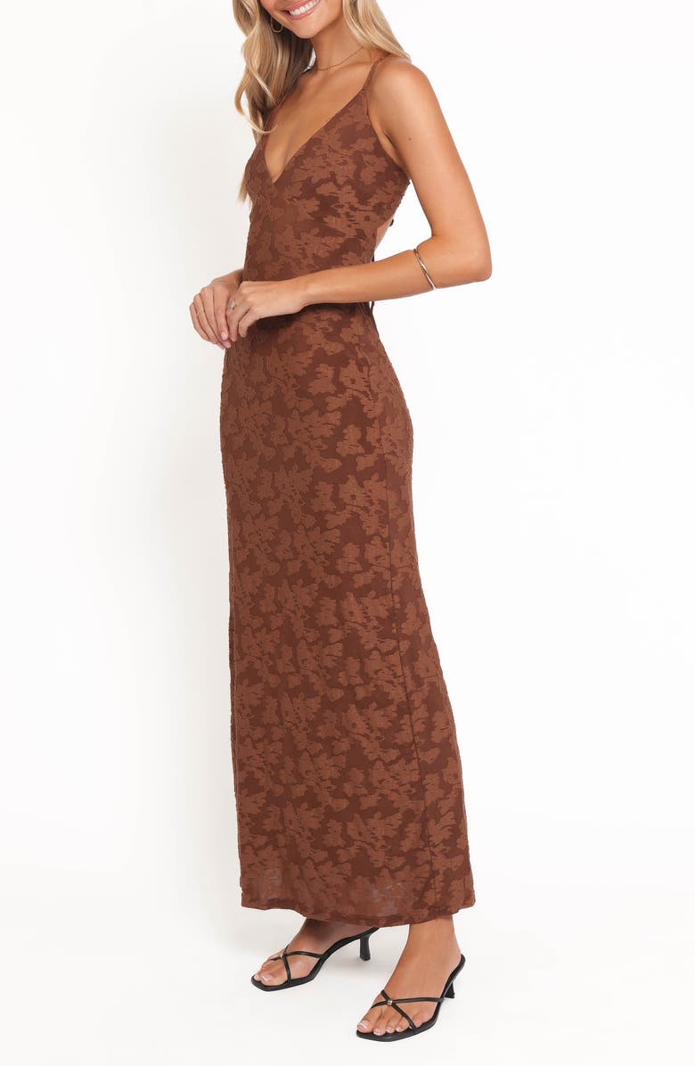 Petal & Pup Araminta Floral Sleeveless Maxi Dress, Alternate, color, Brown