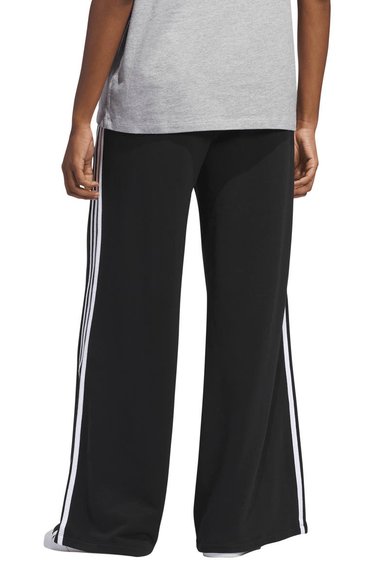 adidas Originals 3-Stripes Wide Leg Cotton French Terry Pants, Alternate, color, 