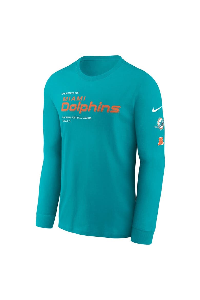 Men's Nike Aqua Miami Dolphins Play to Win Essential Long Sleeve T-Shirt, Alternate, color, Aqua