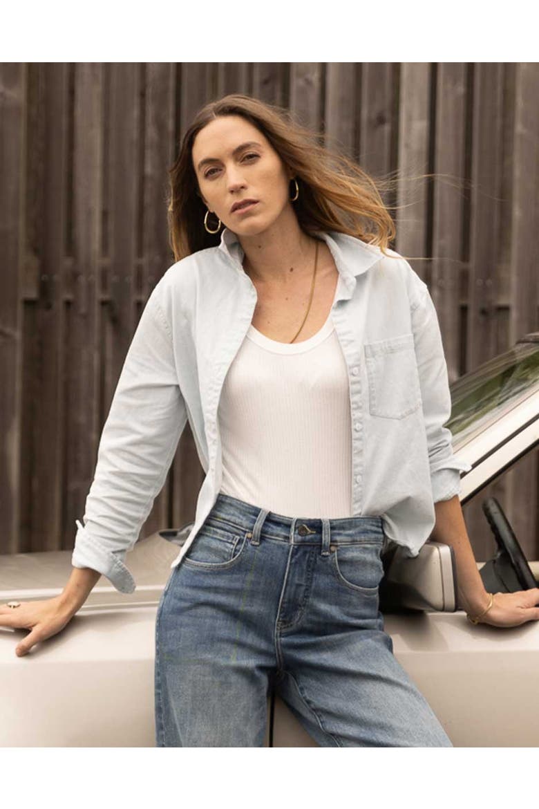 Claire Twill Shirt, Alternate, color, Light Indigo