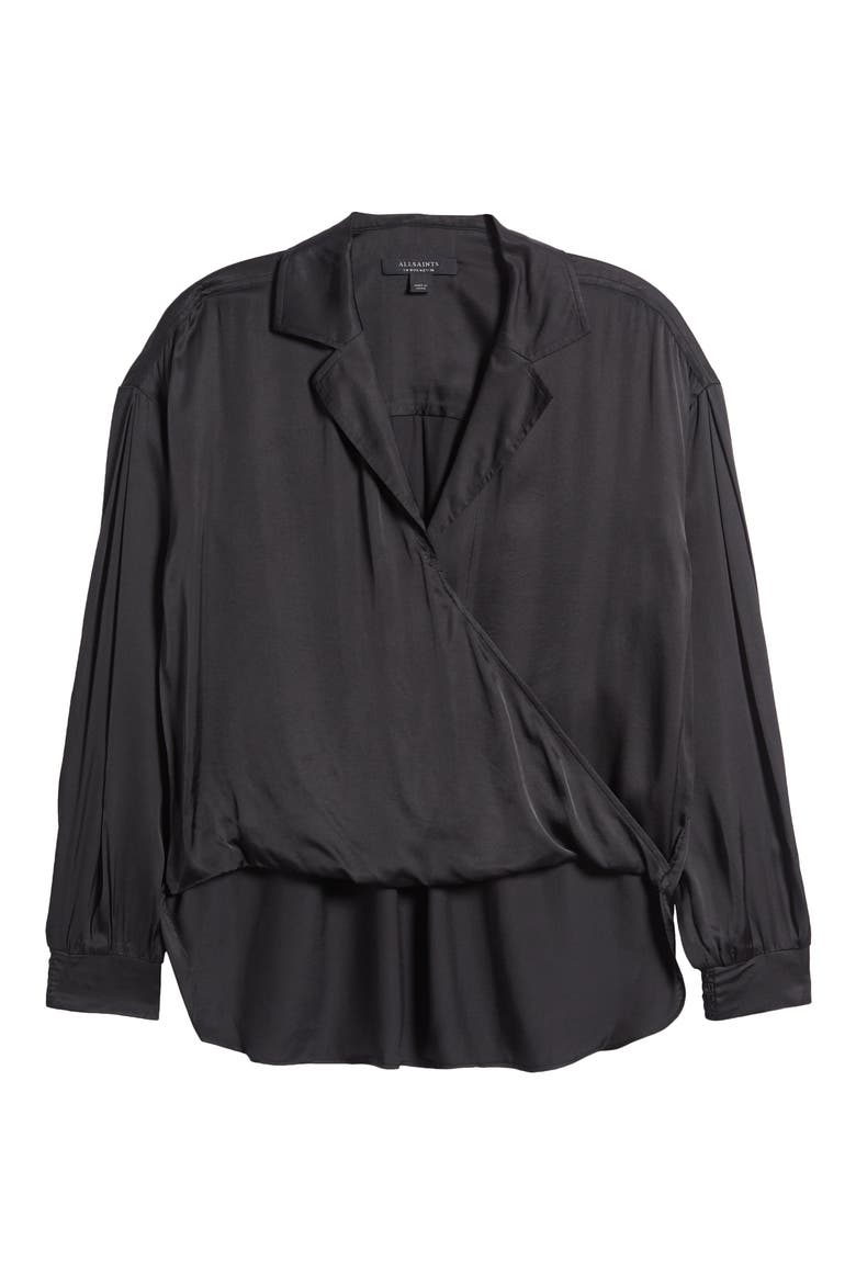 Penny Balloon Sleeve High-Low Top, Alternate, color, BLACK